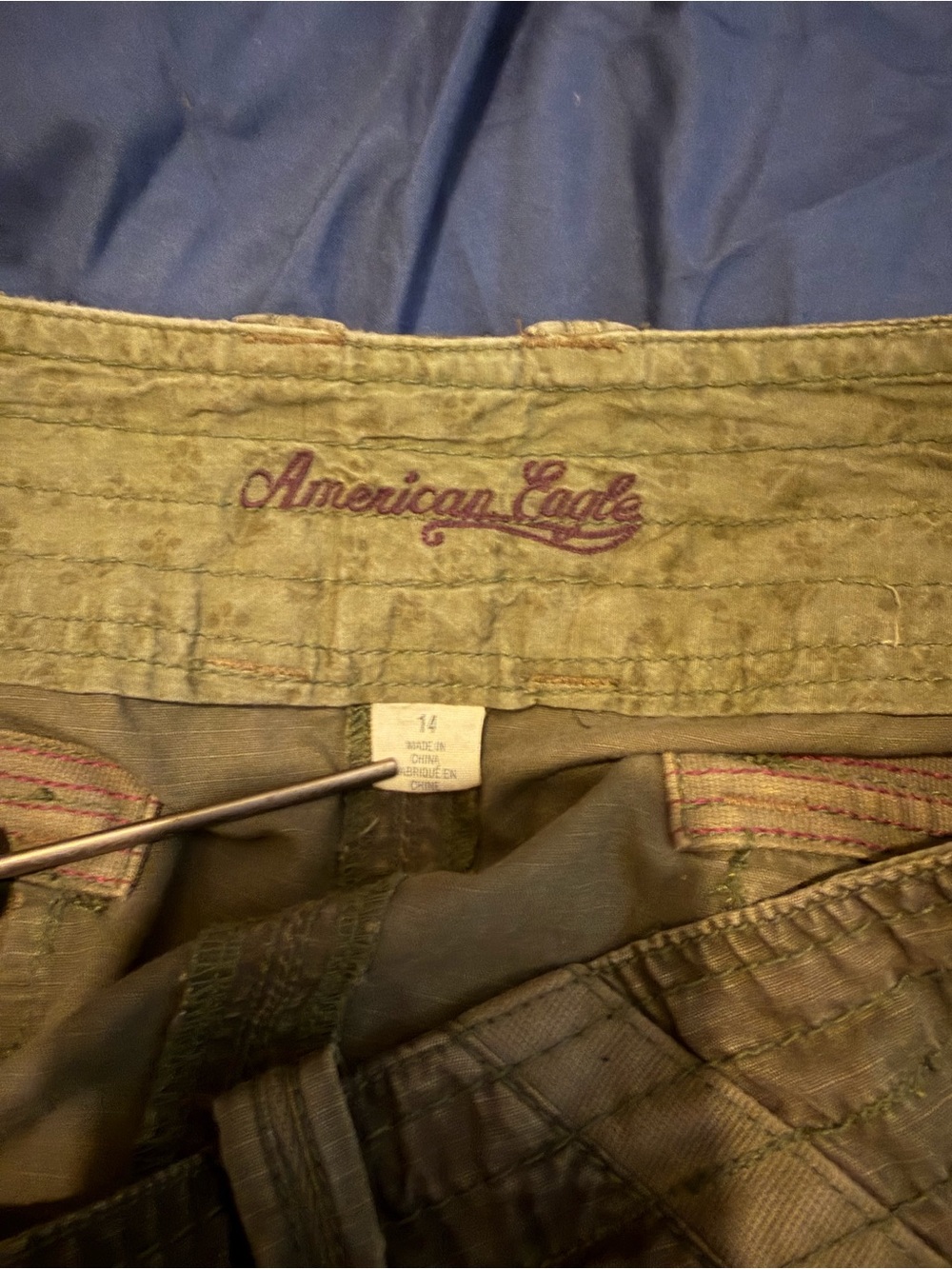 American Eagle Outfitters womens Olive Cargo mini skirt